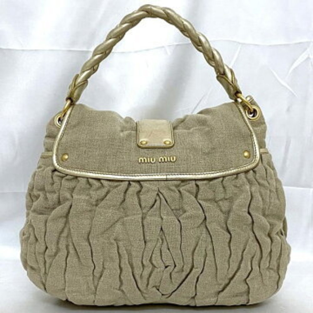 Miu Miu Bag Beige Matelasse Shoulder Bag Leather Flap - Picture 3 of 9